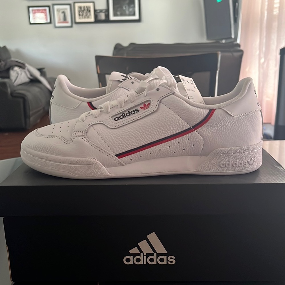 Adidas Continental 80 White Scarlet Navy - Comes With Box (not original)